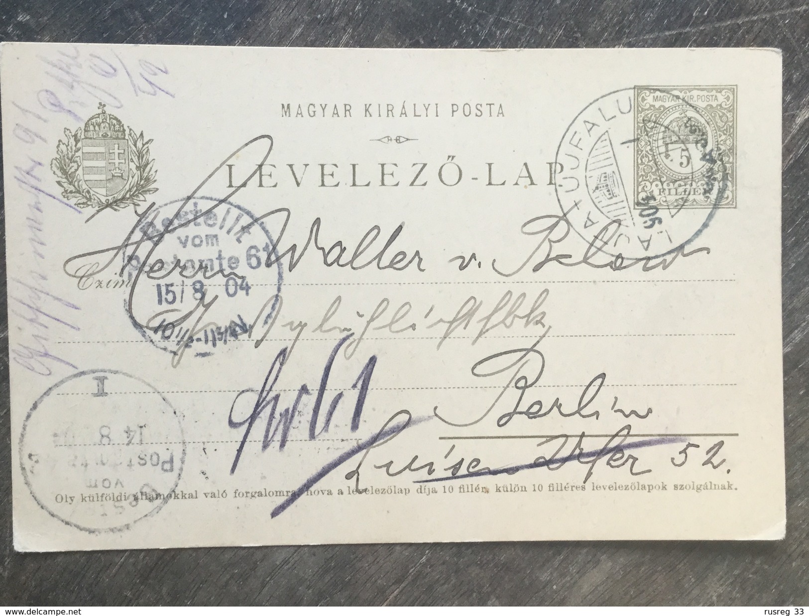 B20 Ungarn Hungary Hongrie Ganzsache Stationery Entier Postal P 29 Von Lajta-Ujfalu Nach Berlin Weitergeleitet - Ganzsachen