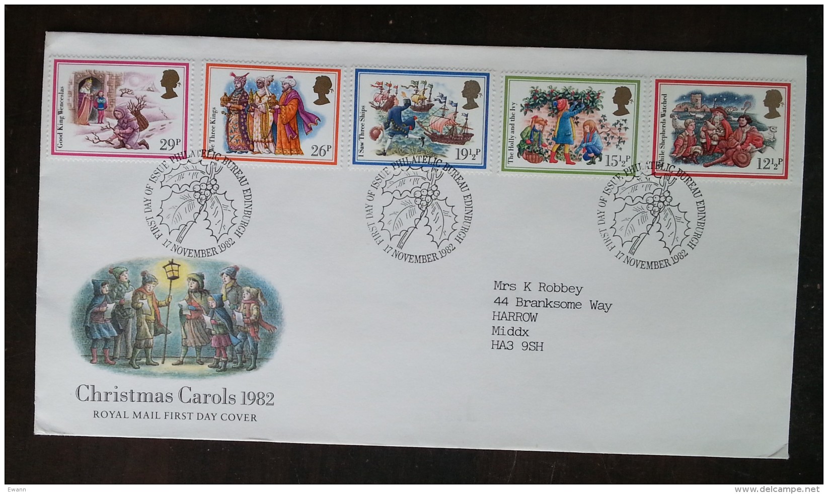 GRANDE-BRETAGNE - FDC 1982 - YT N°1062 à 1066 - Noël - 1981-1990 Dezimalausgaben