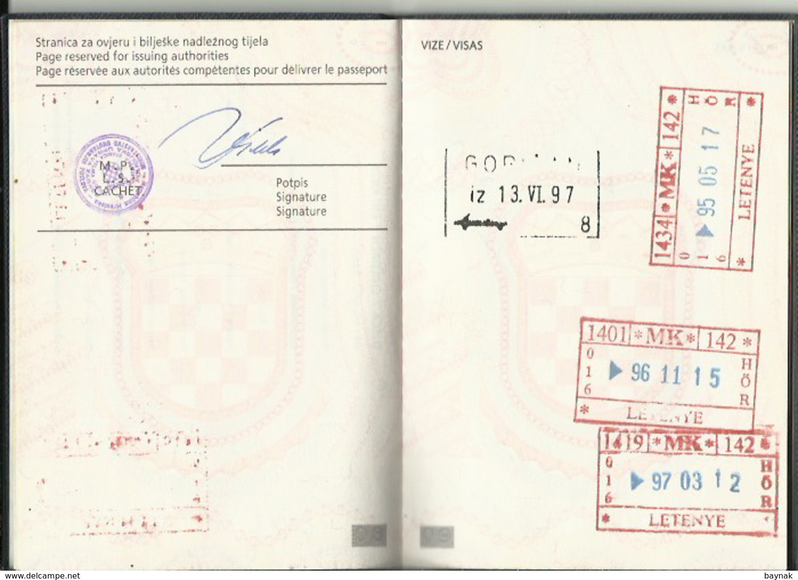 PASSPORT  --   CROATIA  --  I. MODEL  -- - Documents Historiques