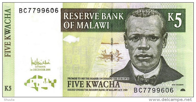 Malawi 5 Kwacha 2005  Pick 36 UNC - Malawi