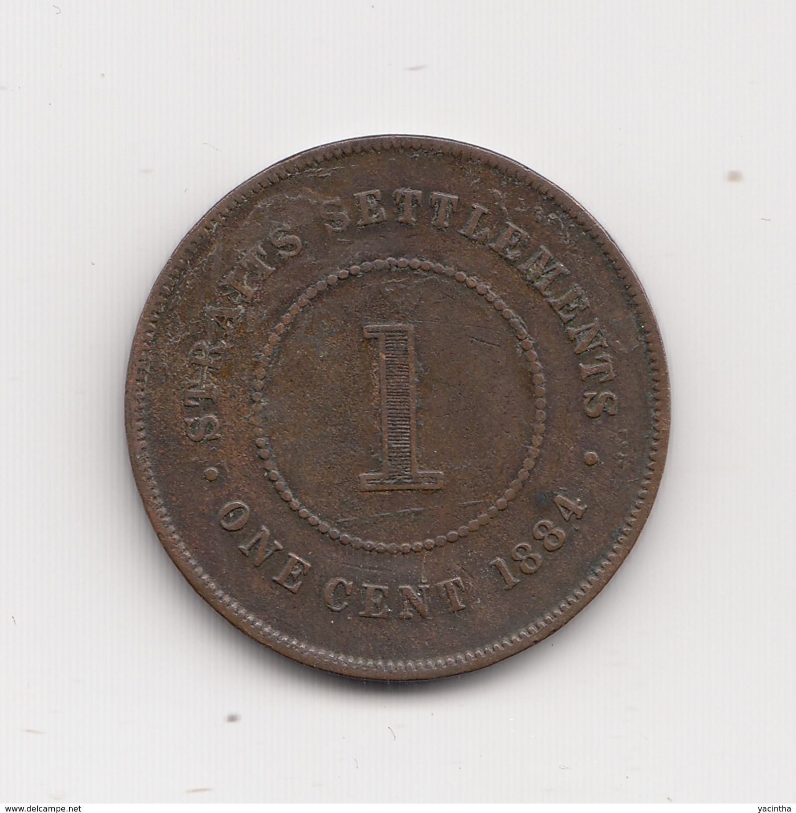 @Y@     Straits Settlements, East India Company, 1 Cent 1884     (4705) - India