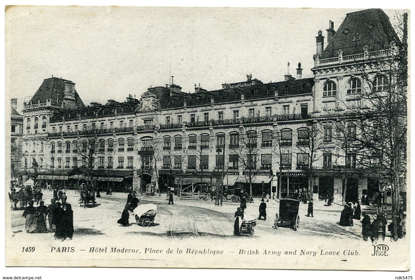 75 : PARIS - PLACE DE LA REPUBLIQUE, HOTEL MODERNE - BRITISH ARMY AND NAVY LEAVE CLUB - Plazas