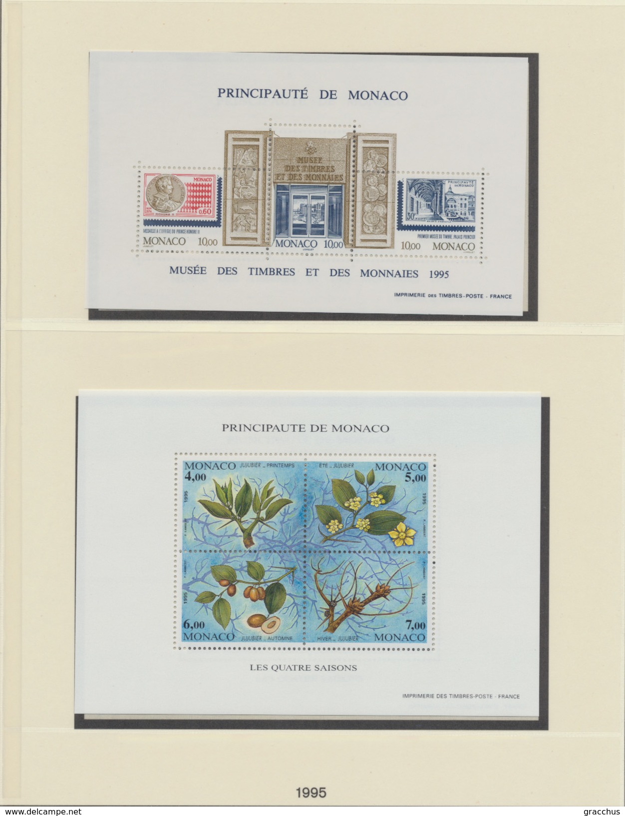 Monaco, Année 1995 Complète, ** LUXE,  Hors Les Feuilles De Présentation - Années Complètes