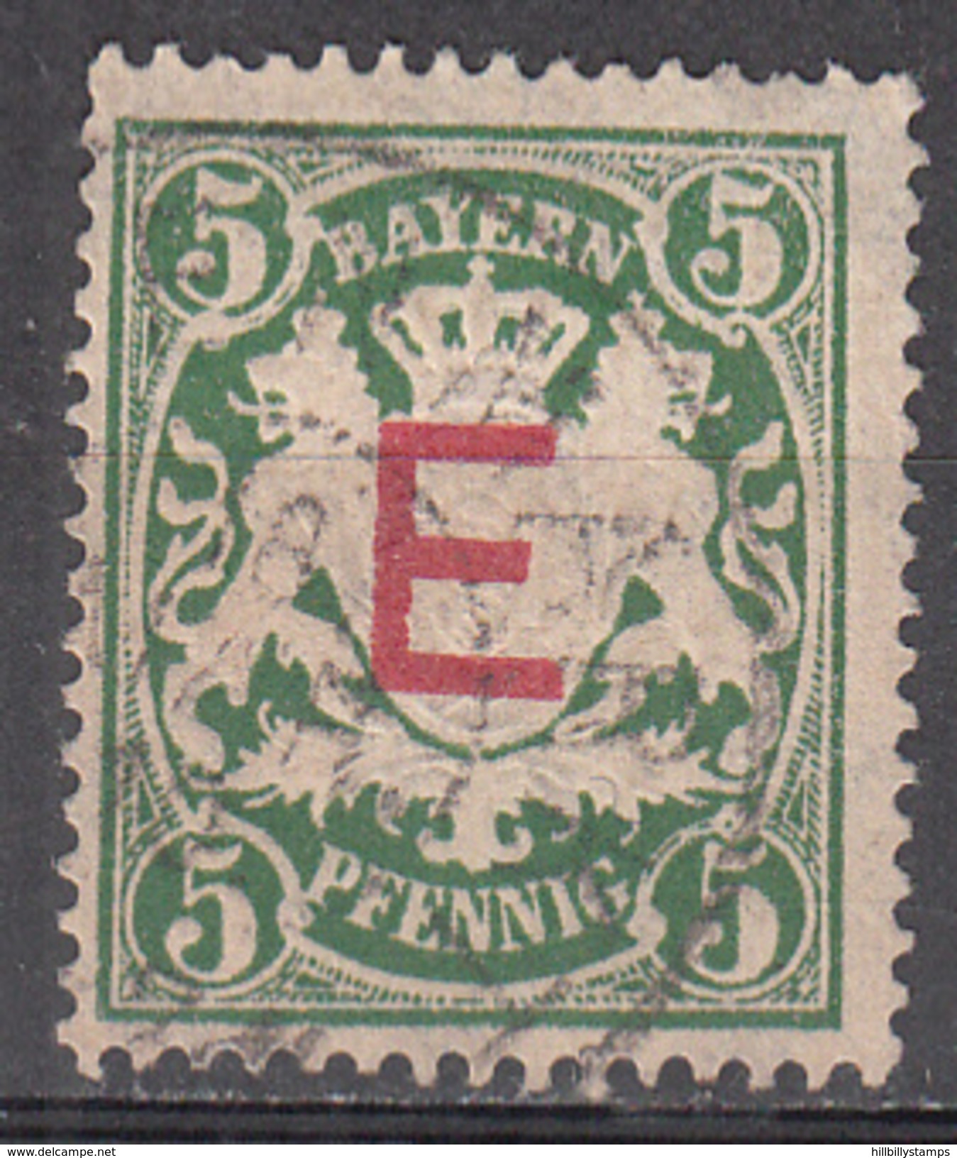 GERMANY--BAVARIA     SCOTT NO.  02     USED     YEAR  1908 - Gebraucht