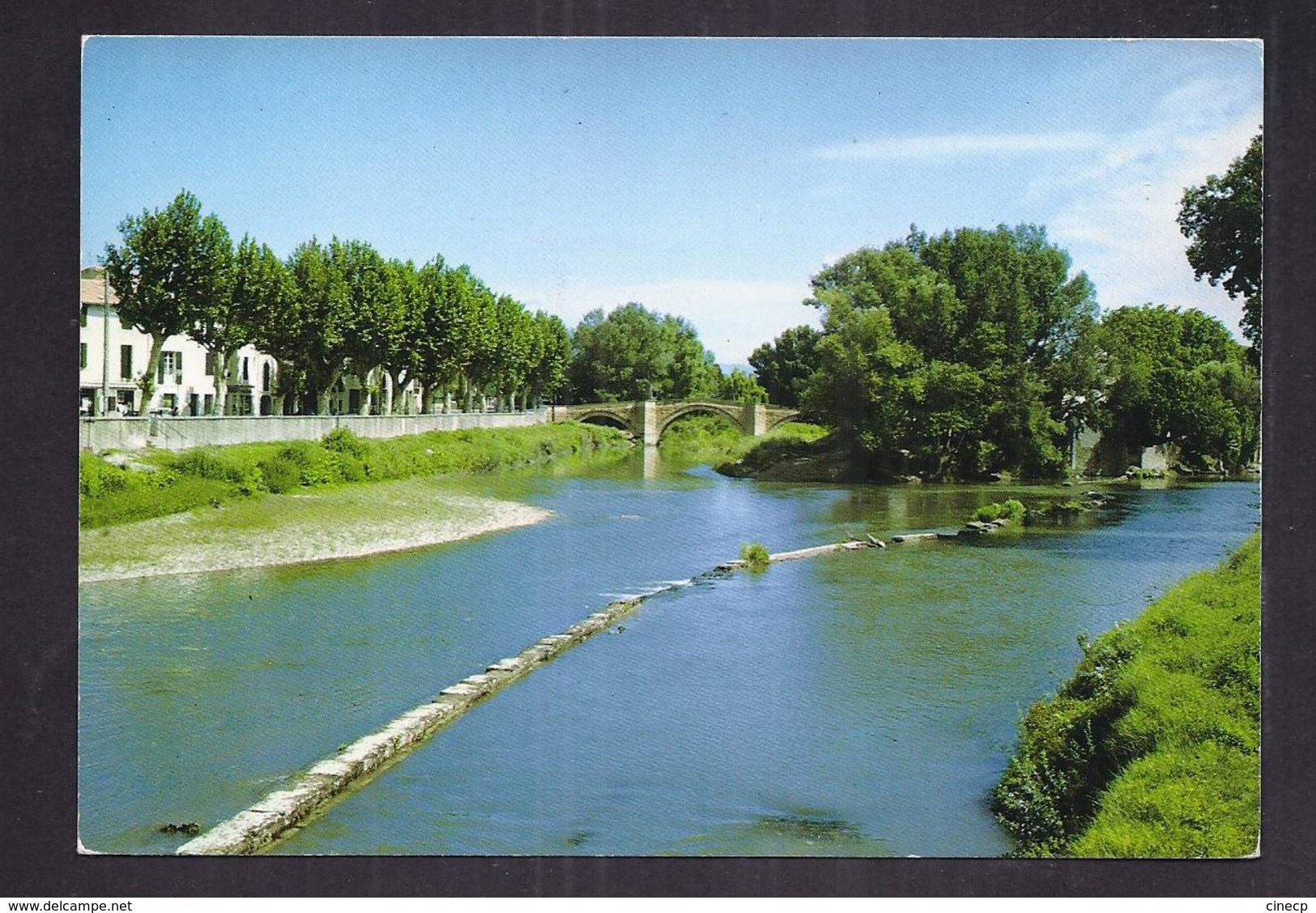 CPSM 84 - BEDARRIDES - L'Ouvèze Et La Sorgue - TB PLAN Des 2 Cours D'eau Avec Vue Sur Le Village à Gauche - Bedarrides