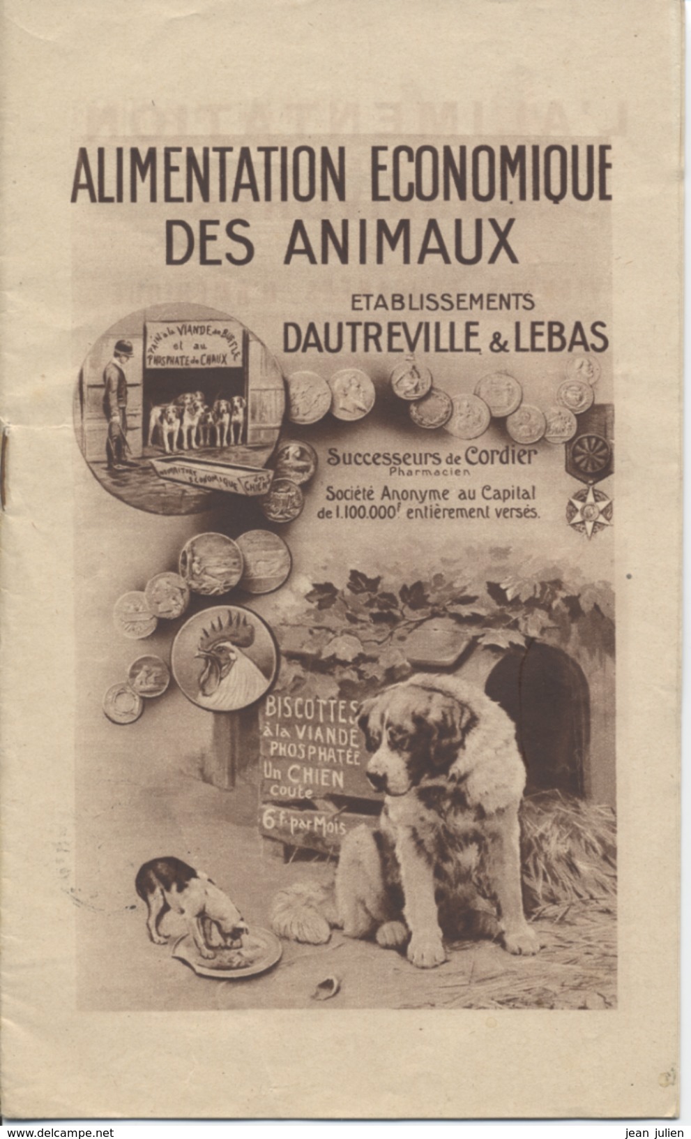 75  - PARIS  - Alimentation Des Animaux  -  " DAUTREVILLE Et LEBAS " - 1914 - 6 Scans - Alimentaire