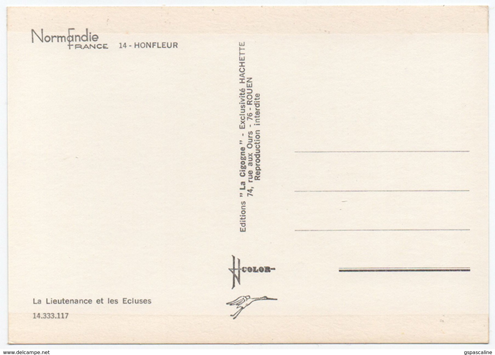 14.333.117 HONFLEUR - Edts La Cigogne - La Lieutenance & Les Ecluses. - Honfleur