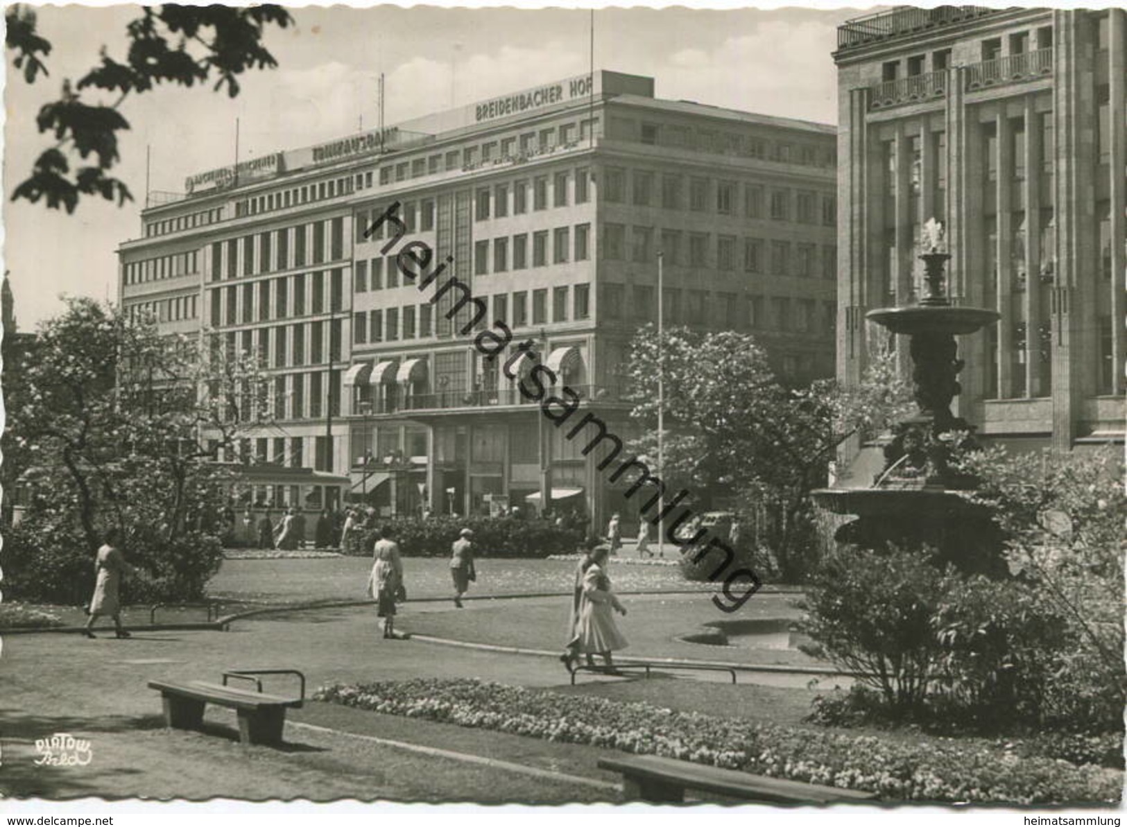 Düsseldorf - Corneliusplatz Mit Schalenbrunnen - Foto-AK Großformat - Verlag Platow S Kunstanstalt Düsseldorf  Gel. 1955 - Duesseldorf