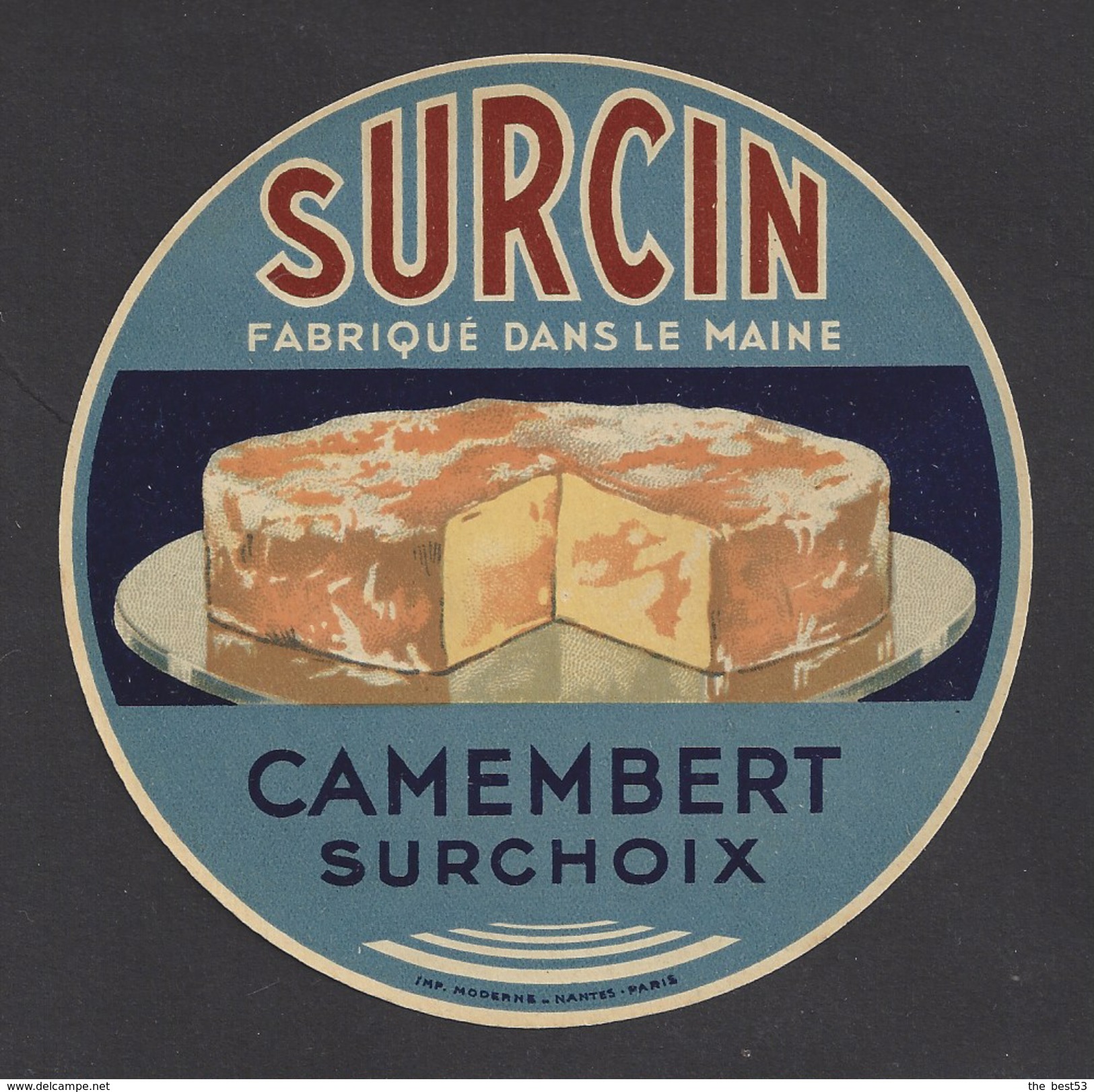 Etiquette De Fromage Camembert -  Surcin   à  Bais  (53)  -  Fabriqué Dans Le Maine - Fromage