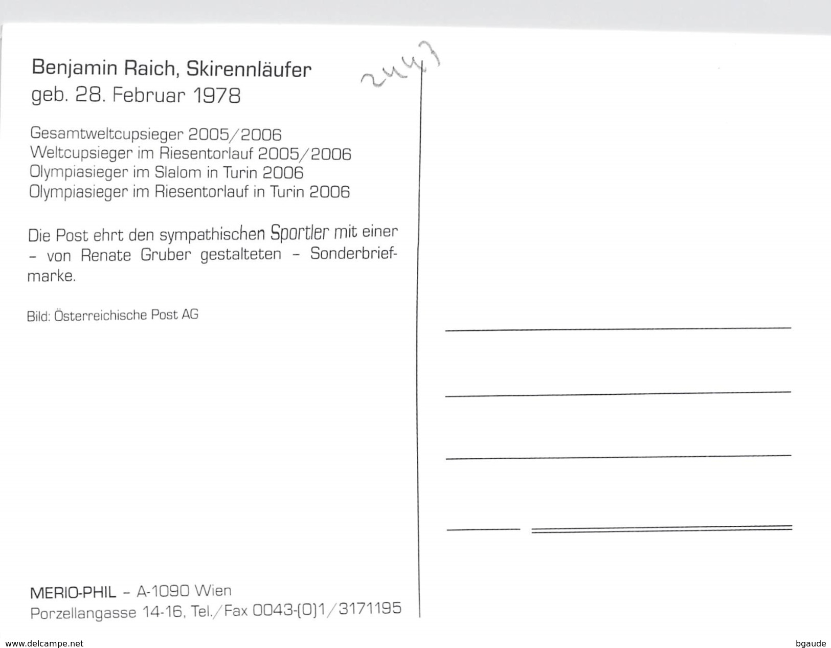 AUTRICHE Carte Maximum   NUM.YVERT   2443 PORT SKI ALPIN RAICH - Cartes-Maximum (CM)