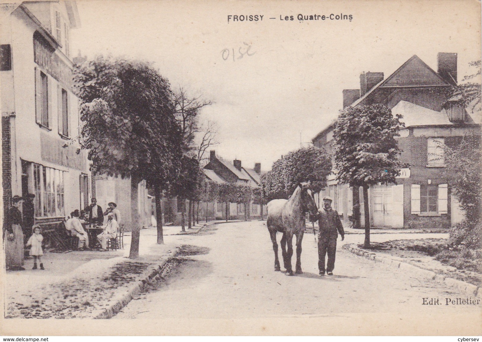 FROISSY - Les Quatre-Coins - Café - Homme Et Son Cheval - Froissy