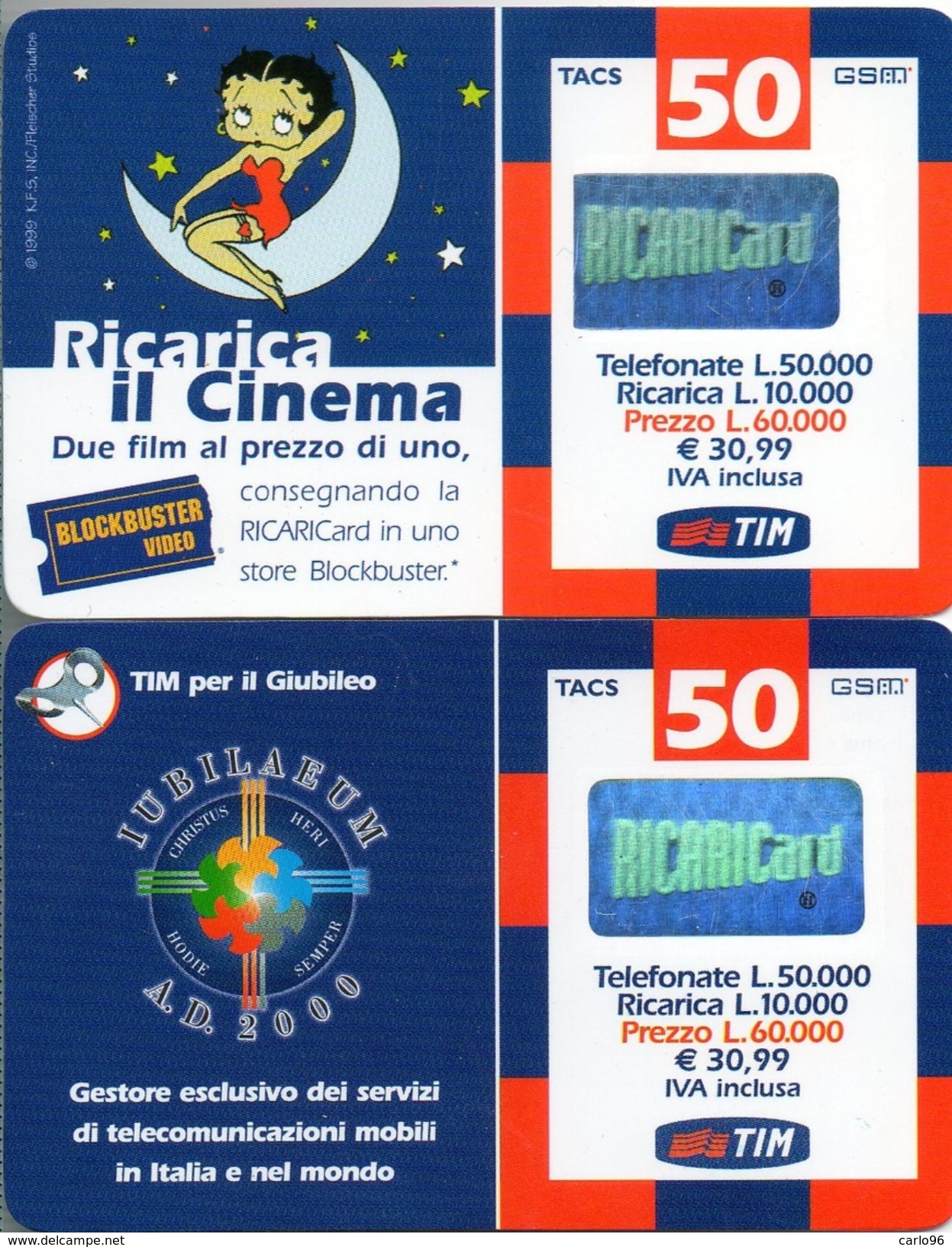 2001 TIM FUMETTI GIUBILEO  ( 6 ) PHONE CARD TELECARTE TAXKARTEN VINTAGE - Schede GSM, Prepagate & Ricariche