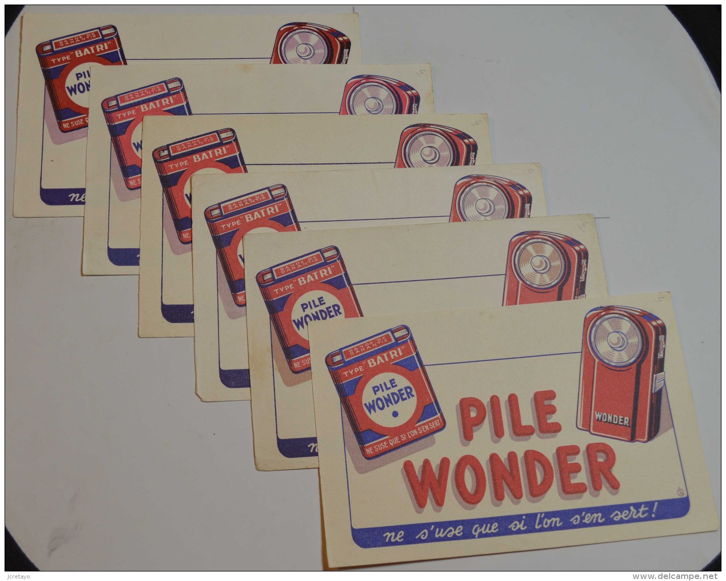 Lot De 6 Buvards : Pile Wonder - Piles