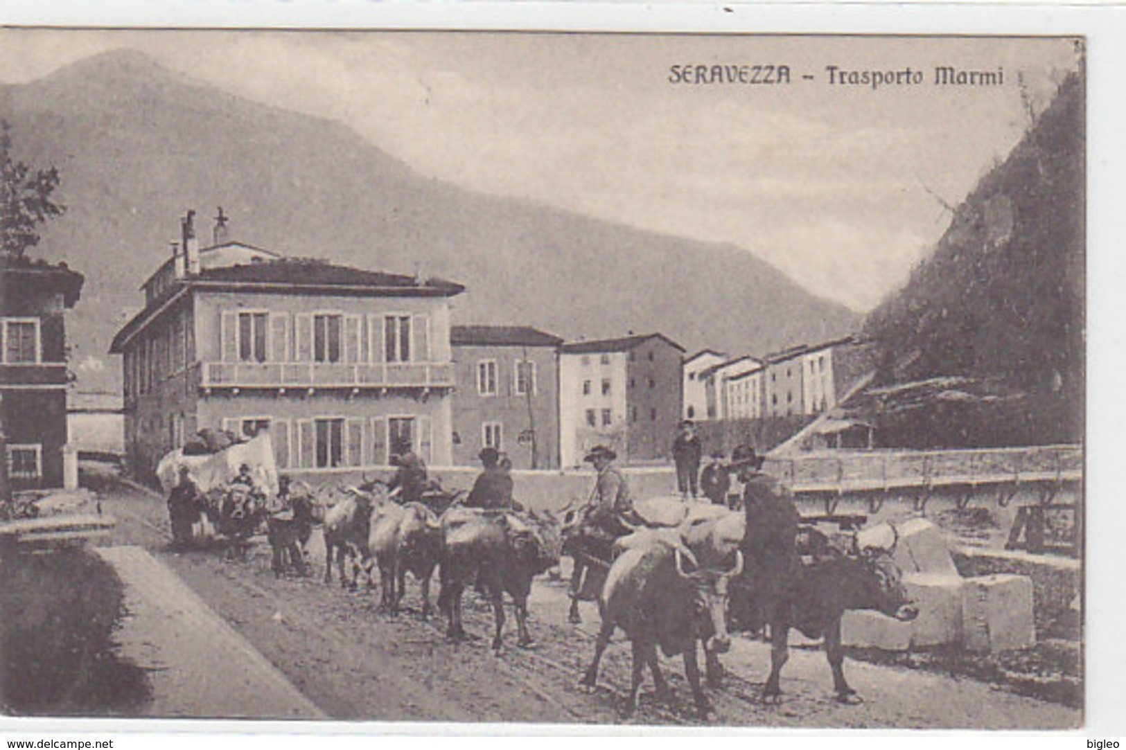 Seravazza - Trasporto Marmi - Bellissima Animazione - 1916     (A-21-100617) - Altri & Non Classificati