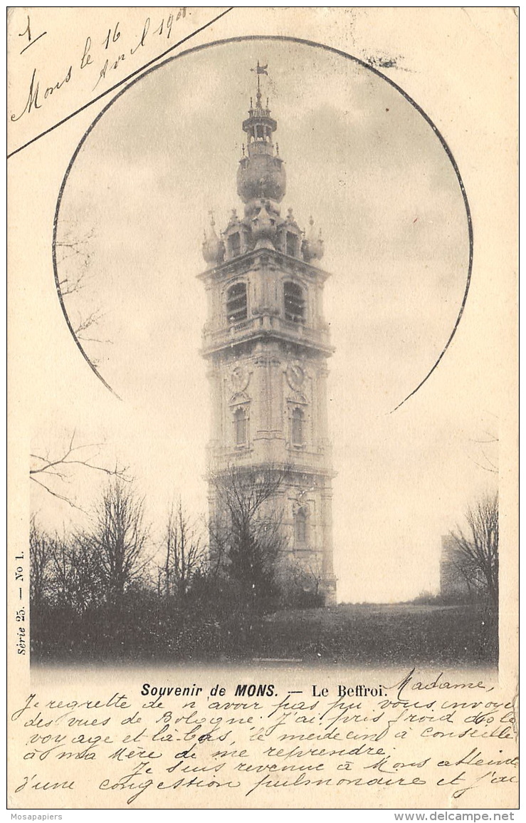 Mons - 1901 - Le Beffroi - Mons