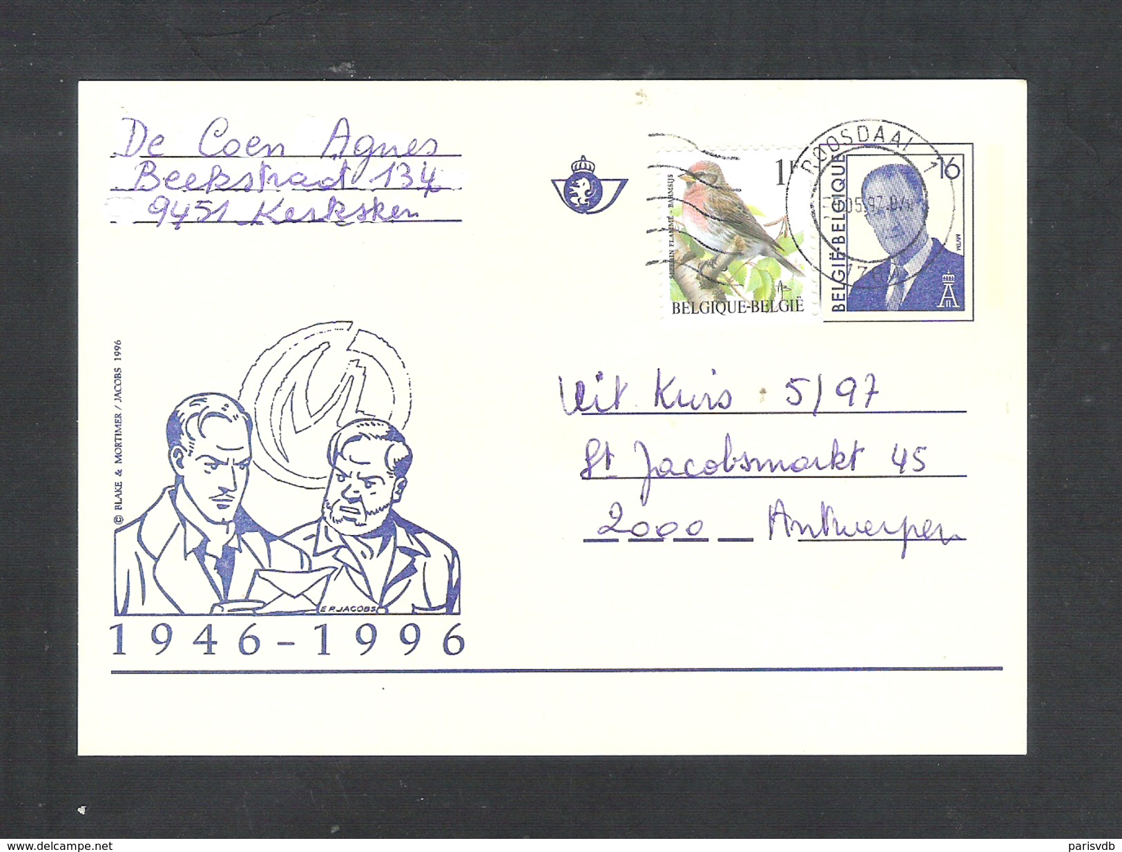 Postkaart - Carte Postale - Postcard  Blake & Mortimer / Jacobs  1946 - 1996 (717) - Tarjetas 1951-..