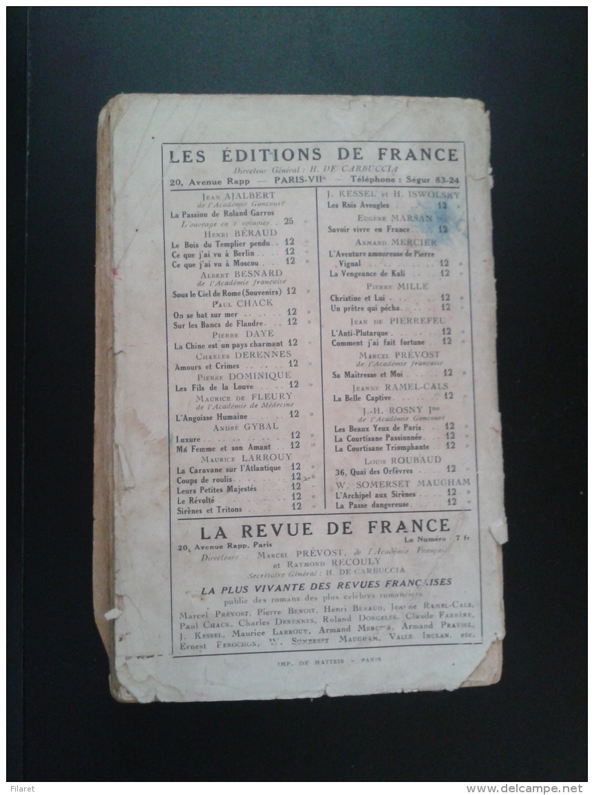 PANAIT ISTRATI-LE REFRAIN DE LA FOSSE-NERRANTSOULA-,1927 PERIOD - 1801-1900