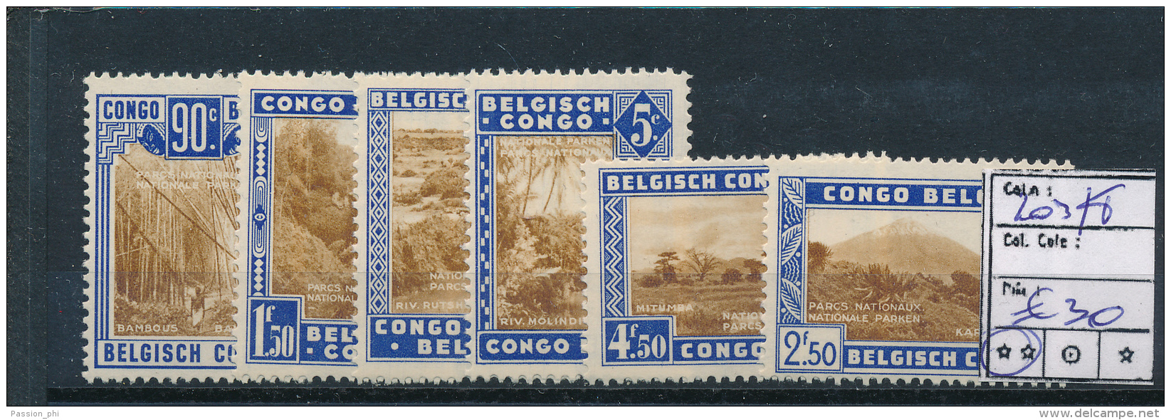 BELGIAN CONGO  NATIONAL PARK COB 203/8 MNH POSTFRIS SANS CHARNIERE - Ungebraucht