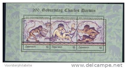 OOSTENRIJK AUSTRIA AUTRICHE 2009 -2 SHEET CHARLES DARWIN MNH ** - Blocs & Hojas