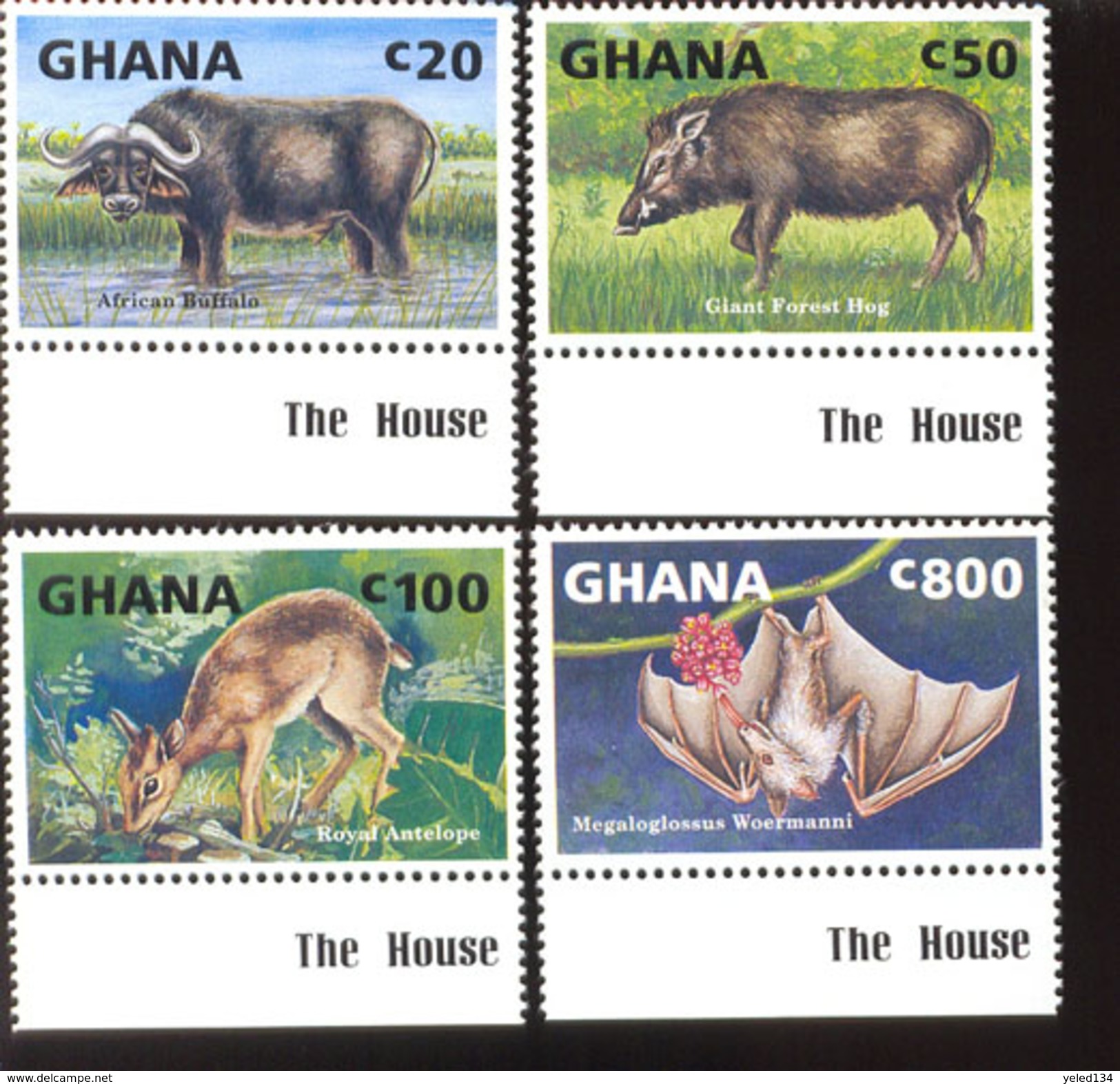 GHANA 1537-44 ; MINT N H STAMPS OF WILD ANIMALS - Ghana (1957-...)