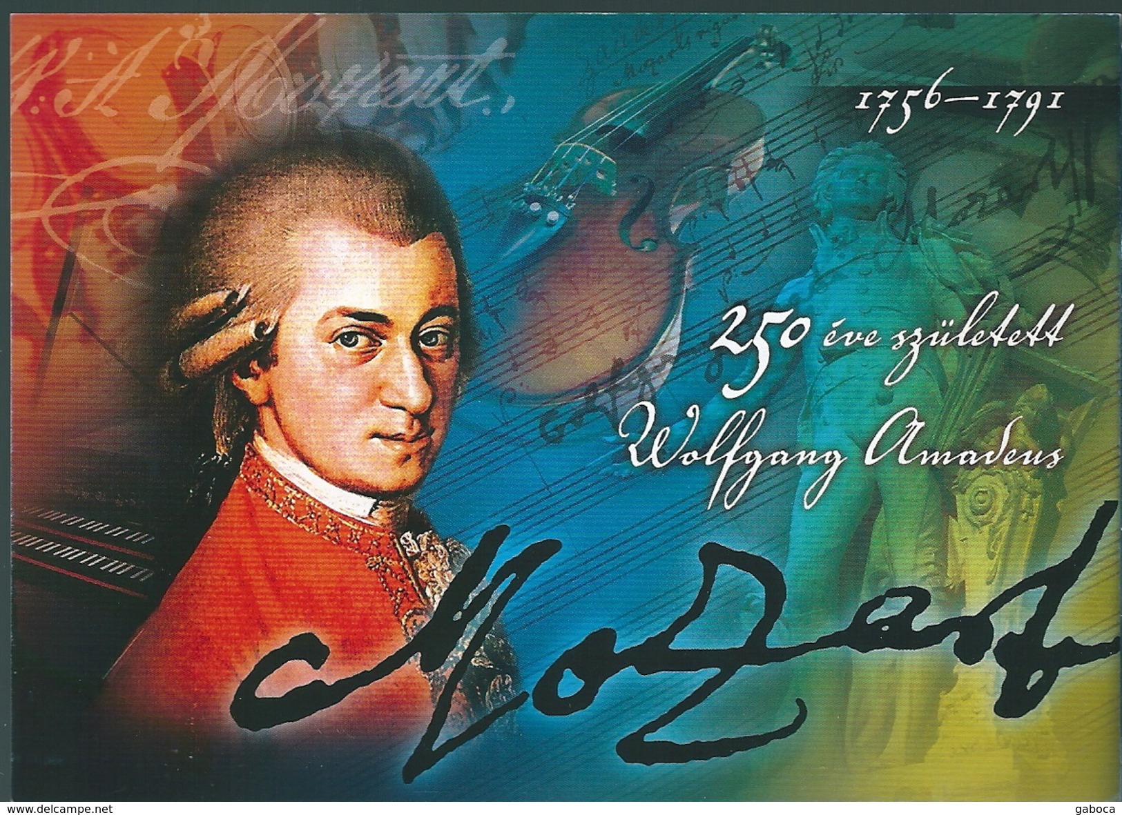 3182 Hungary Unused Prepaid Postcard Art Music Composer Mozart - Musique Et Musiciens