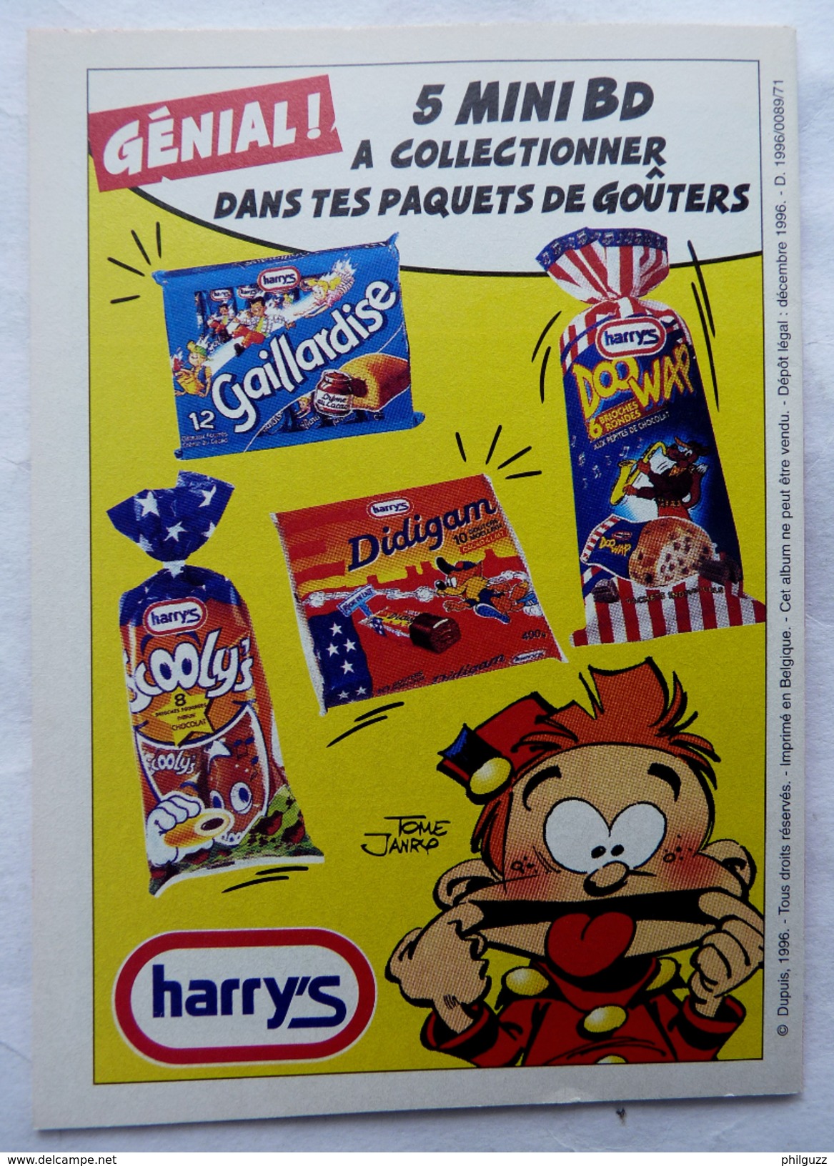 ALBUM BANDES DESSINEES PUBLICITAIRE HARRY'S LE PËTIT SPIROU T1 TOME ET JANRY 1996 - Petit Spirou, Le