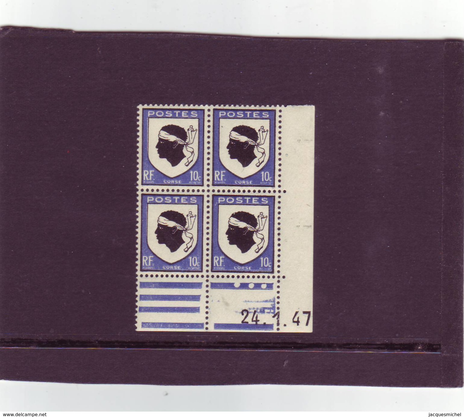 N° 755 - 10c Blason De La CORSE - C De  C+D - 1° Tirage Du 10.1.47 Au 28.1.47 - 24.1.1947 - - 1940-1949