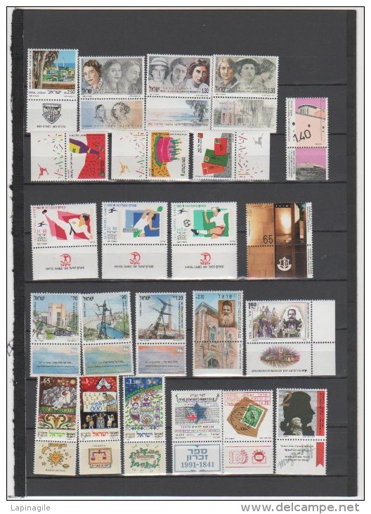 ISRAEL ANNEE COMPLETE 1991 NEUVE** MNH - Volledig Jaar