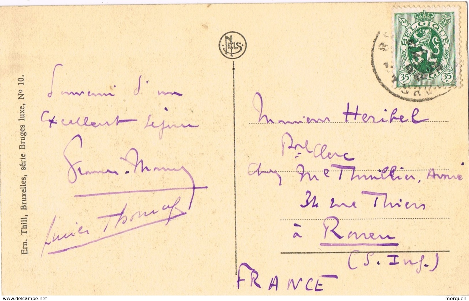 23438. Postal BRUGGE, Bruges (belgien) 1928. Le Beffroi - Cartas & Documentos