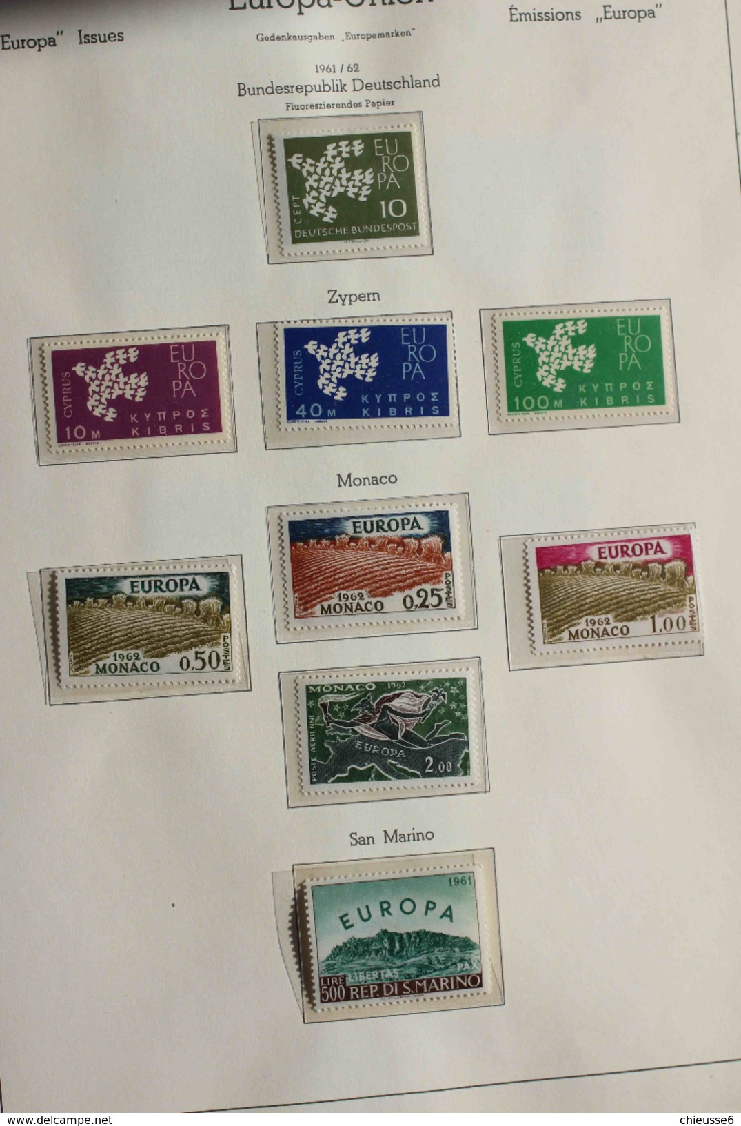 Collection EUROPA **   - 1961/62 - 1970 Environ - Collections