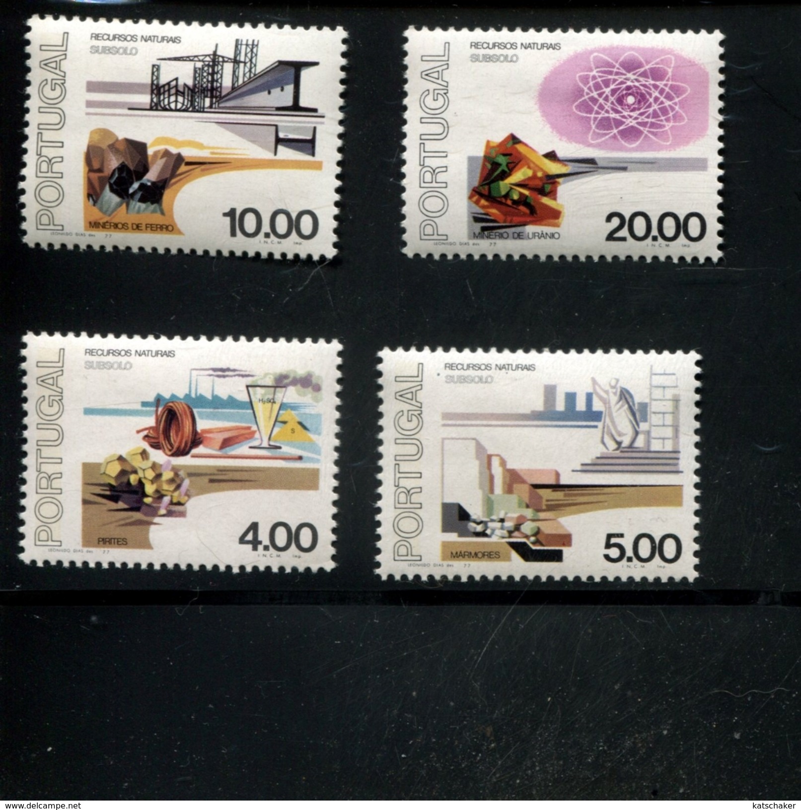 432743746 DB 1977 PORTUGAL POSTFRIS MINT POSTFRISCH EINWANDFREI ETAT NEUF YVERT 1350 1351 1352 1353 - Nuevos