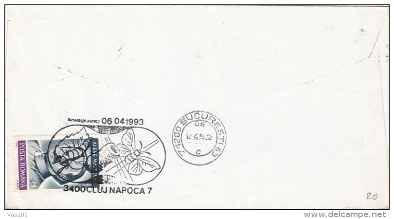 BUTTERFLIES,INSECTS, SILKWORMS, SILK MOTH, SERICULTURE, SPECIAL COVER, 1996, ROMANIA - Schmetterlinge