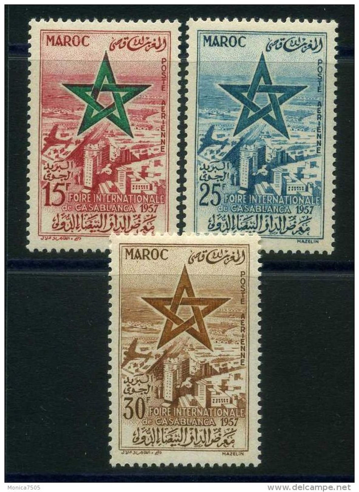 MAROC ( AERIEN ) : Y&T  N°  103/105 , TIMBRES  NEUFS  SANS  TRACE  DE  CHARNIERE , A VOIR . - Morocco (1956-...)