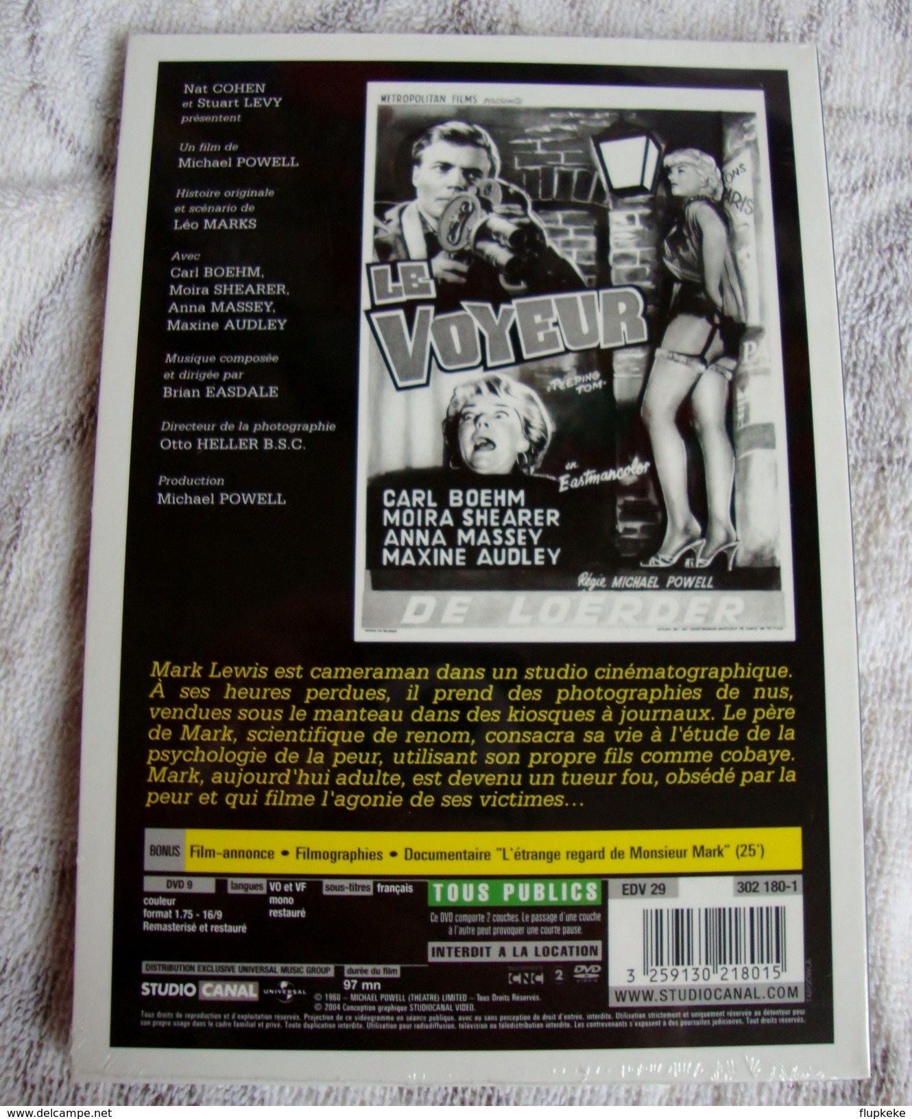 Dvd Zone 2  Le Voyeur (1960) Canal+ Série Noire Peeping Tom Vf+Vostfr - Horror