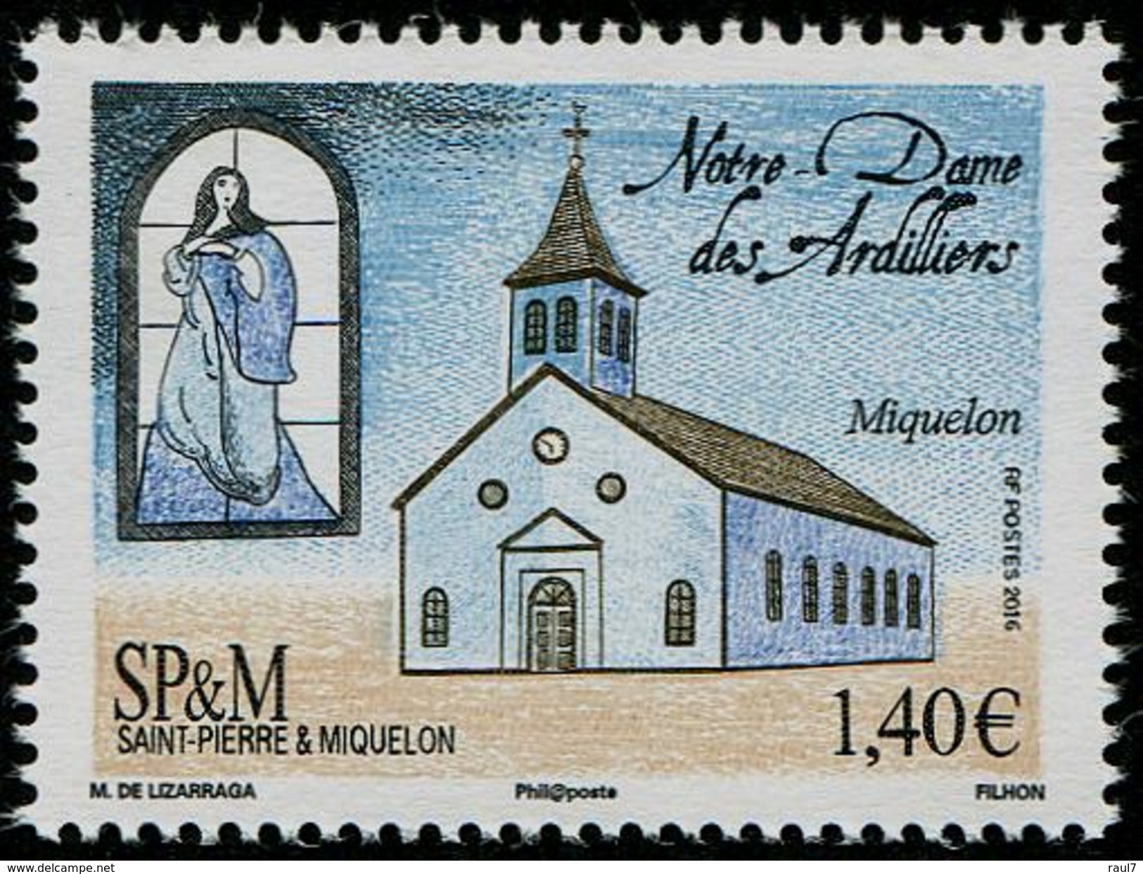 St Pierre Et Miquelon 2016 - Eglise, Notre-Dame Des Ardilliers - 1 Val Neufs // Mnh - Unused Stamps