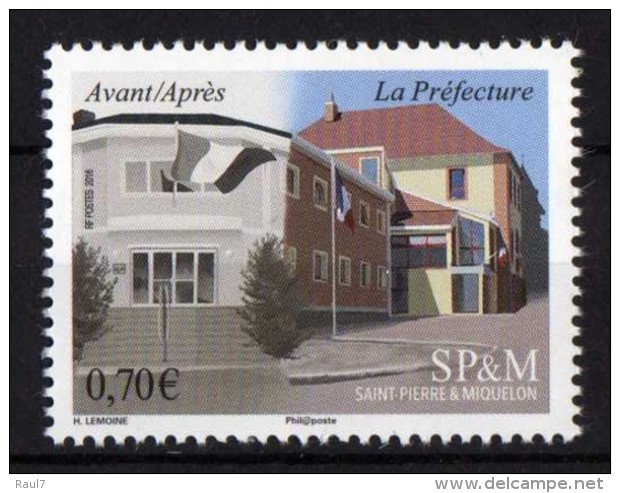 St Pierre Et Miquelon 2016 - La Préfecture Avant Et Après - 1 Val Neufs // Mnh - Neufs