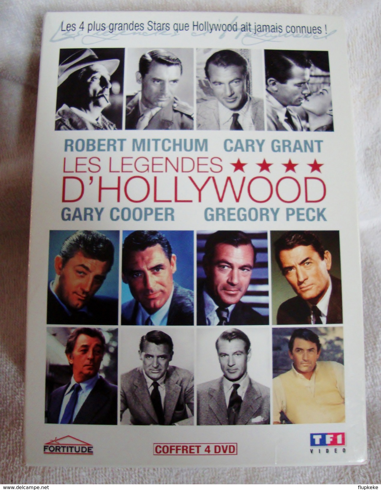 Dvd Zone 2 Les Légendes D'Hollywood Robert Mitchum, Cary Grant, Gary Cooper, Gregory Peck Firtitude Tf1 (2007) 4 Dvd Vos - Documentary