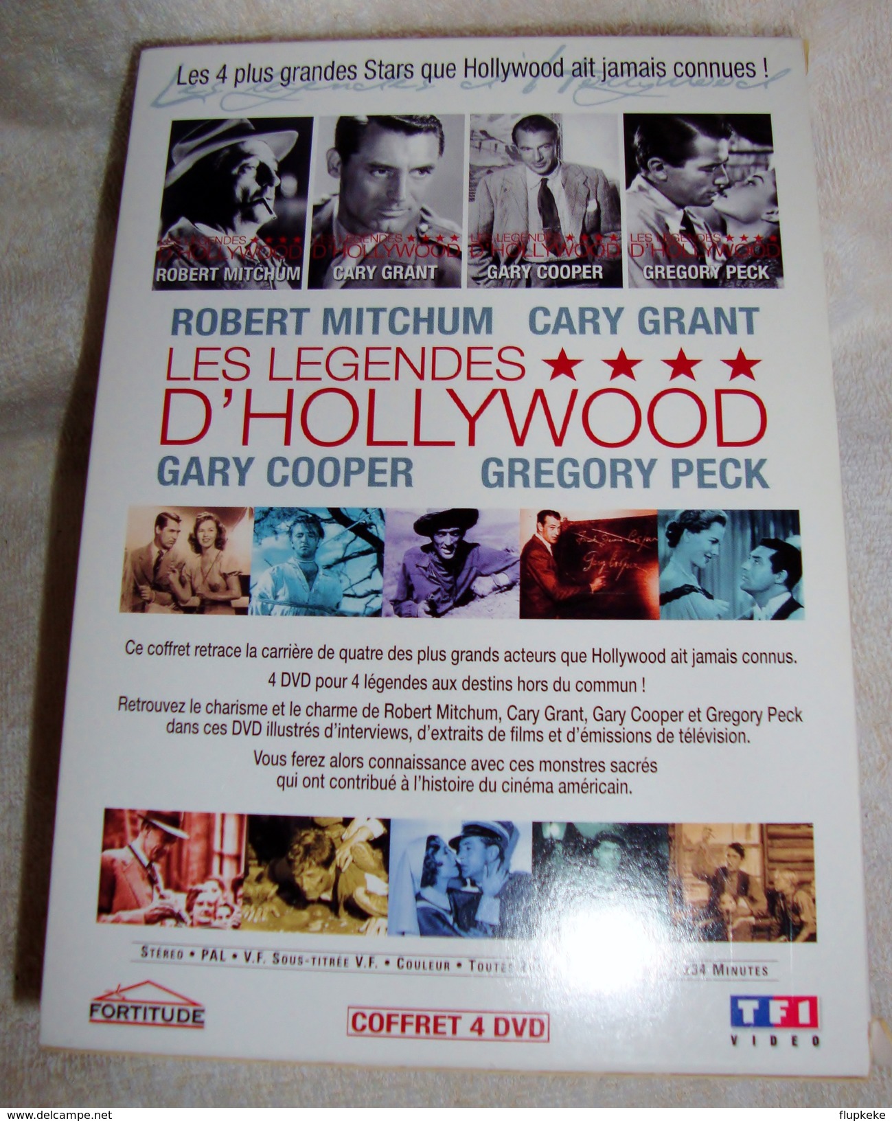 Dvd Zone 2 Les Légendes D'Hollywood Robert Mitchum, Cary Grant, Gary Cooper, Gregory Peck Firtitude Tf1 (2007) 4 Dvd Vos - Dokumentarfilme