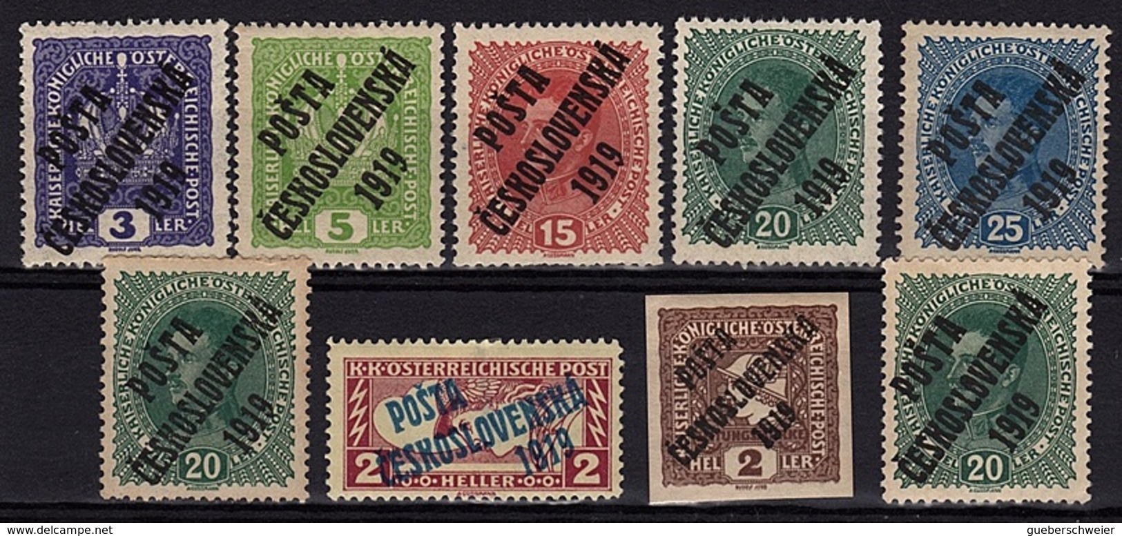 TCH 118 -TCHECOSLOVAQUIE Petit Lot De 9 Val. Avec Surcharge De 1919 - Ungebraucht