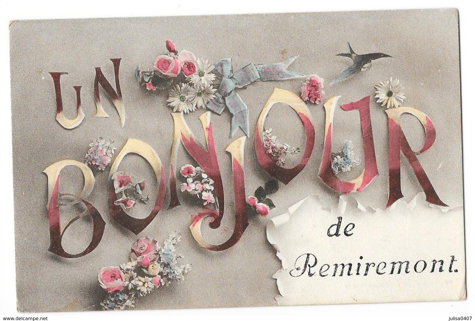 REMIREMONT (88) Carte Fantaisie Bonjour - Remiremont