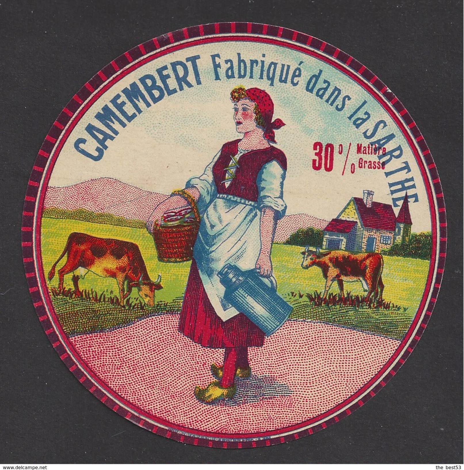 Etiquette De Fromage Camembert  -   Fabriqué Dans La Sarthe  (72) - Cheese
