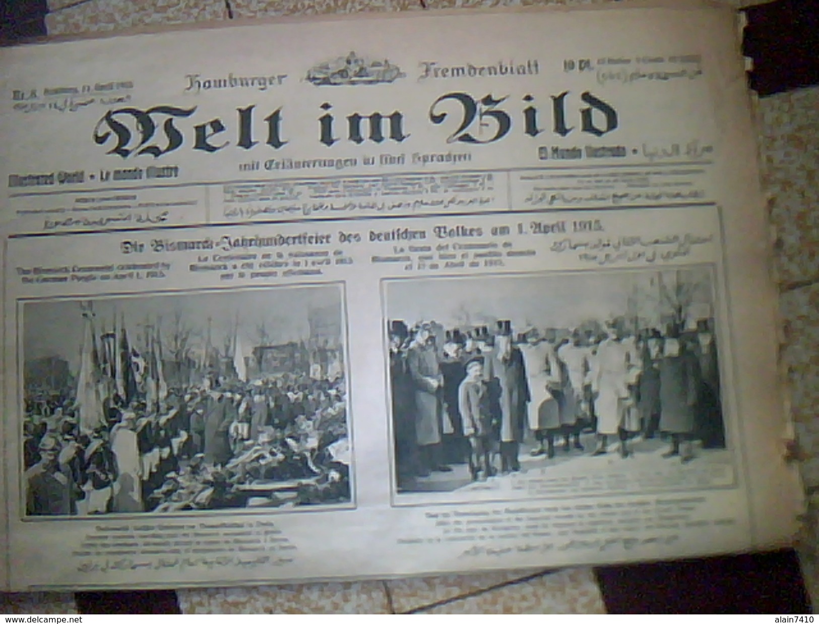 Militaria.1914/1919  Journal De Guerre Allemand WELT IM BILD 14 Avril  1915    Ecrit En Plusieurs Langues - German
