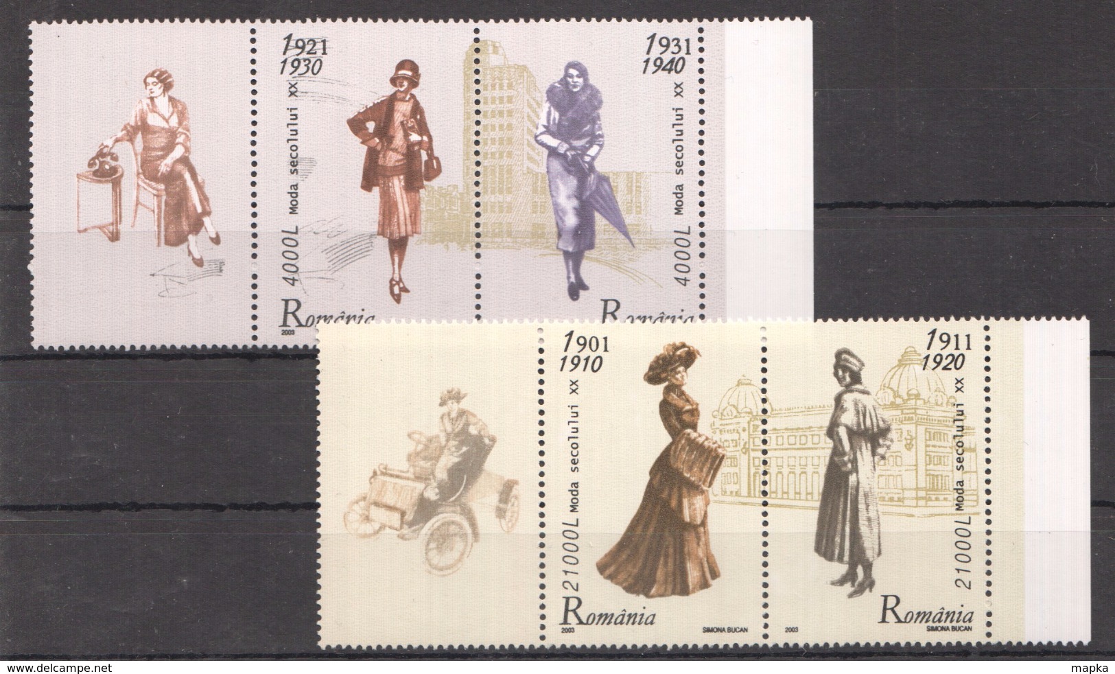 D133 2003 ROMANIA ART MODA XX 1SET MNH - Sonstige & Ohne Zuordnung