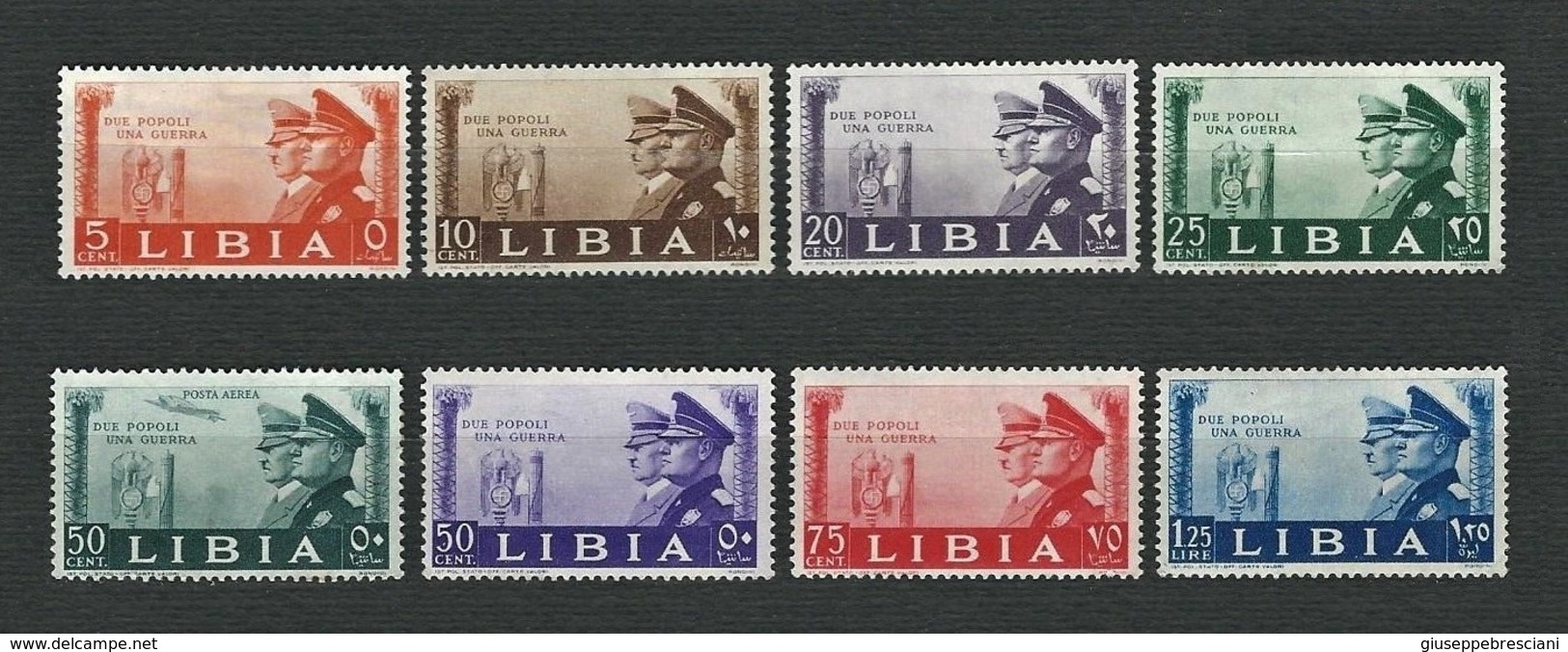 LIBIA Italiana 1941 - Fratellanza D'armi Italo-tedesca - MH - Sa:IT-LY 171-177 E A45 - Libië