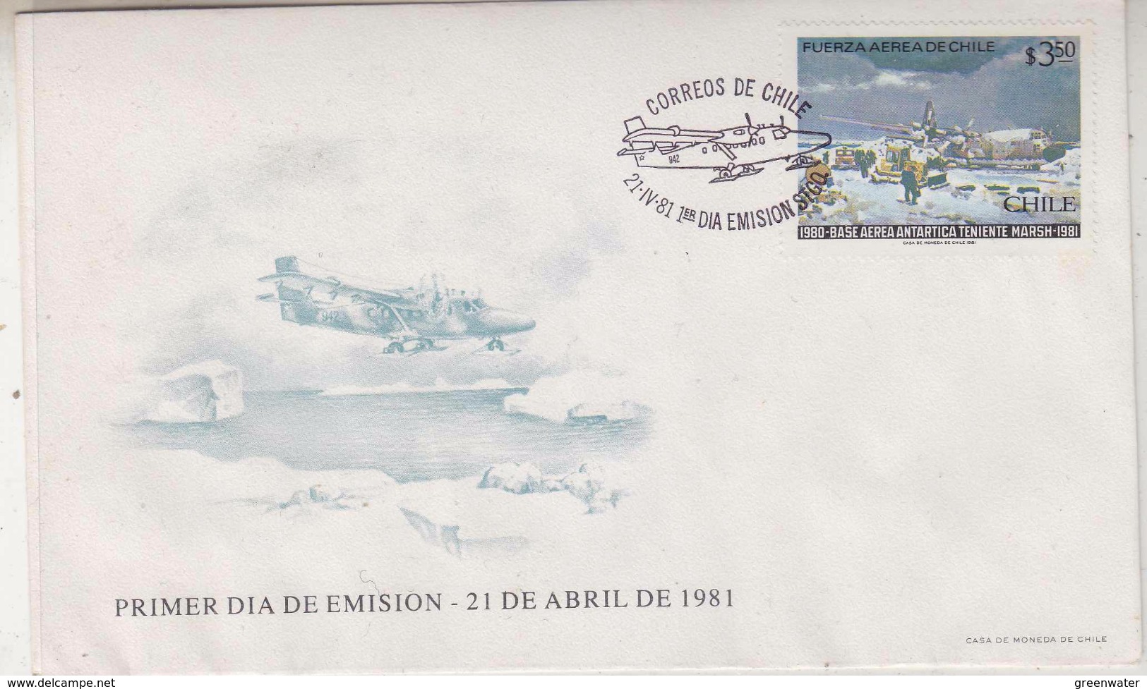 Chile 1981 Antarctica / Base Teniente Marsh 1v FDC (35041) - Chili