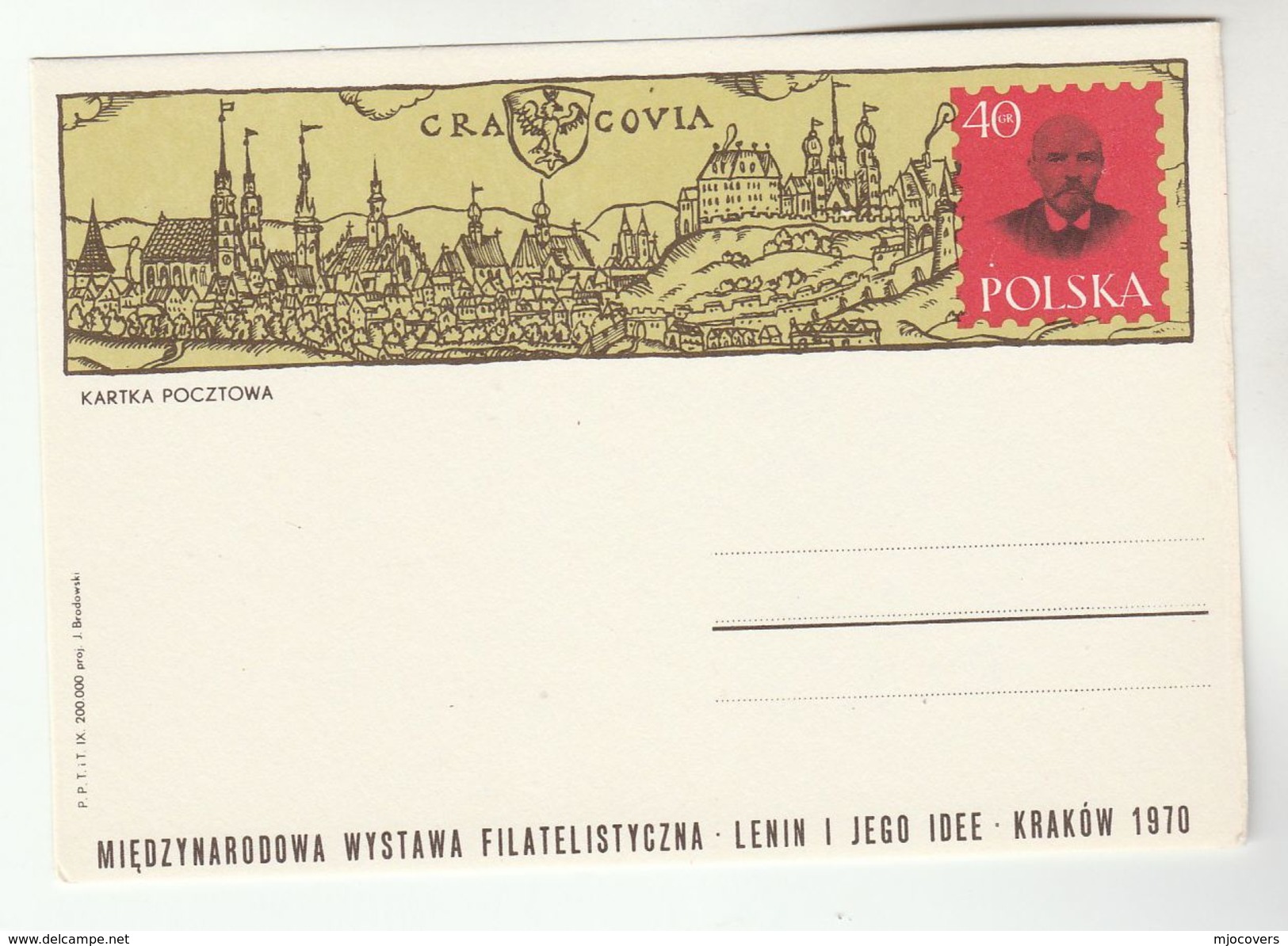 1970 POLAND Postal STATIONERY CARD Illus LENIN & His IDEAS  Krakow Cover Stamps - Ganzsachen