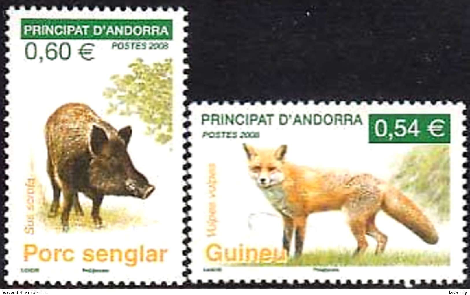 ANDORRA French Administration 2008 Fauna Wild Boar Red Fox Animals MNH - Other & Unclassified