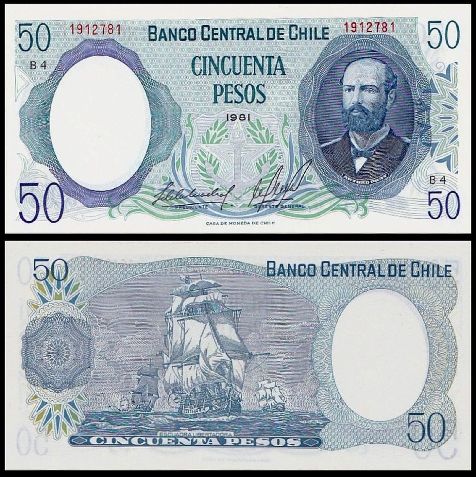 Chile 50 PESOS 1981 P 151b UNC CHILI - Chile