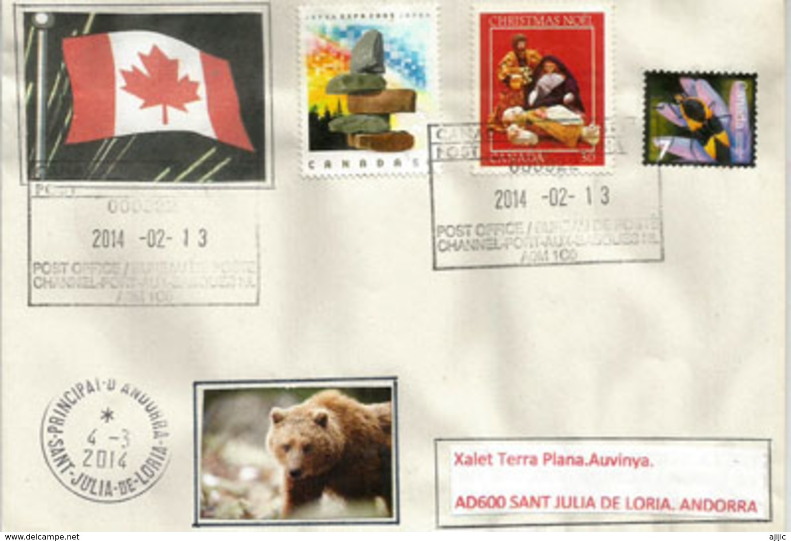 Lettre Postée Au Village De PORT AUX BASQUES.  Ile De TERRE NEUVE.  CANADA., Adressée En Andorre - Inseln