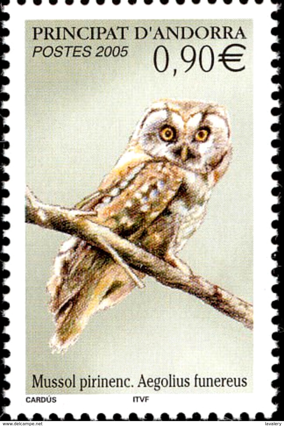 ANDORRA French Administration 2005 Boreal Owl Owls Bird Birds Of Prey Animals Fauna MNH - Owls